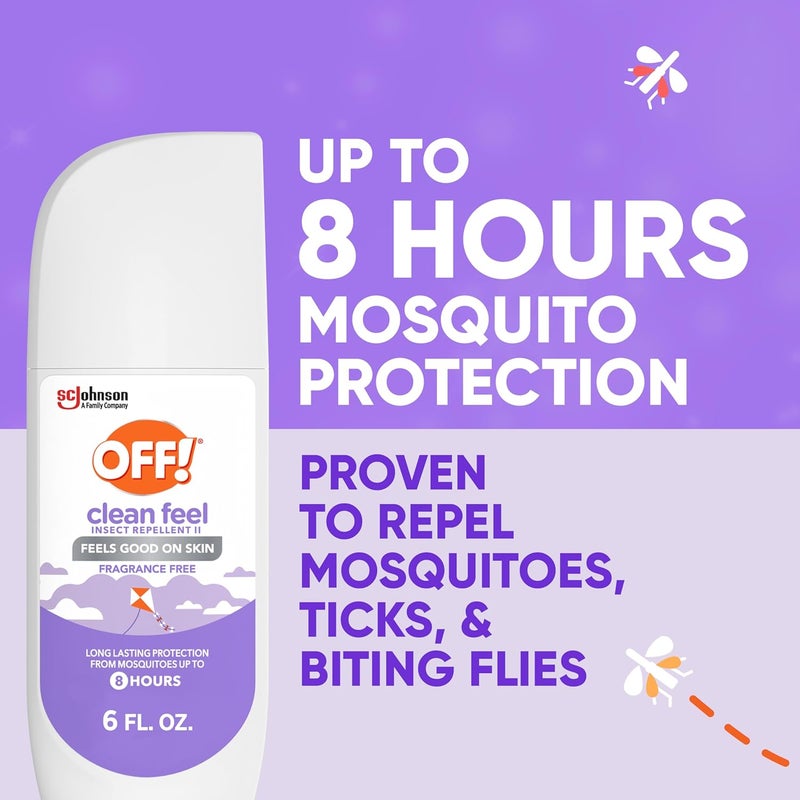 OFF! ! Clean Feel Insect Repellent Spritz with 20% Picaridin - Long-Lasting DEET-Free Protection from Mosquitoes, Fragrance-Free Pest Control For Ticks & Flies, Camping, Bug Spray - 6 oz - Image 1